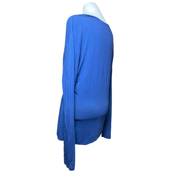 Boden Women's Long Sleeve Twist Front Top Blue Slinky Blouse Sz 14 Stretchy - Picture 4 of 8